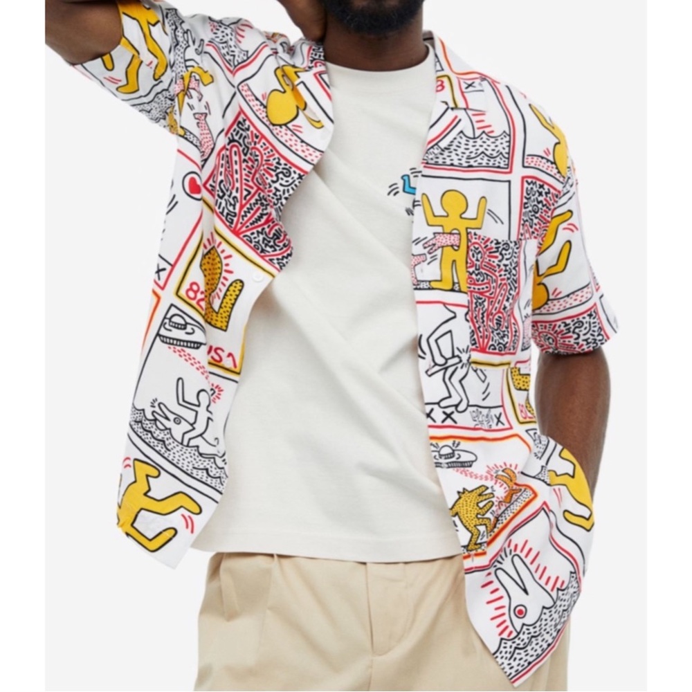 Keith x H&M: Patterned resort shirt Nwt